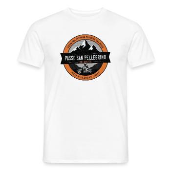 Passo San Pellegrino Dolomites Motorcycle t-shirt  - T-shirt homme - blanc - Devant - AI Model Male 178 dark (178cm)