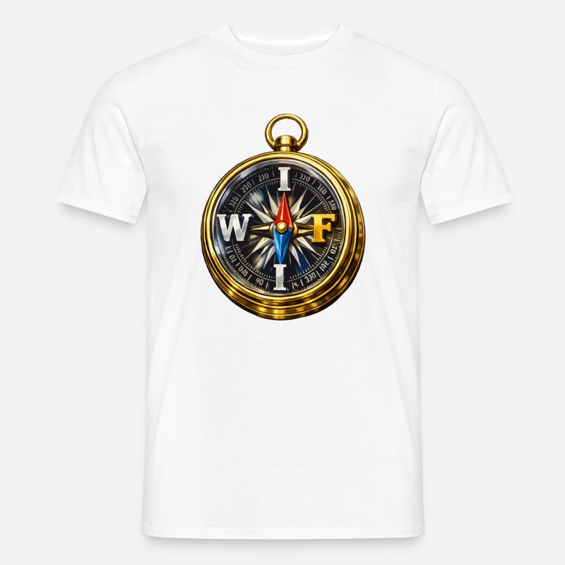 Compass mit WLAN - Männer T-Shirt - Weiß