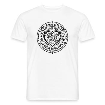 Fête des pères  - T-shirt homme - blanc - Devant - AI Model Male 178 dark (178cm)