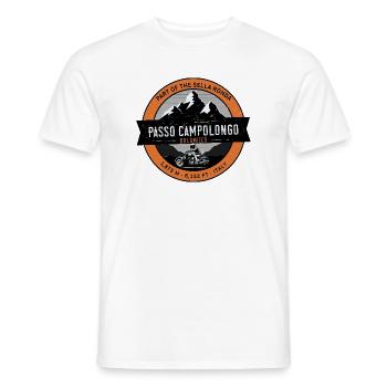 Passo Campolongo Dolomites Motorrad-T-Shirt - Männer T-Shirt - Weiß - Vorne - AI Model Male 178 dark (178cm)