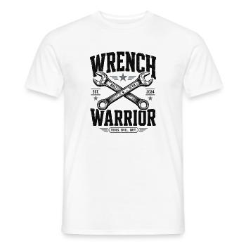 Wrench Warrior Mechanic Shirt - Men's T-Shirt - white - Front - AI Model Male 178 dark (178cm)