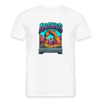 Arches Nationalpark Farbexplosion - Männer T-Shirt - Weiß - Vorne - AI Model Male 178 dark (178cm)