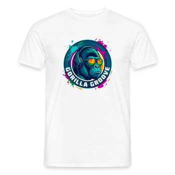 Gorilla Groove Gorilla DJ Musik-Kopfhörer - Männer T-Shirt - Weiß - Vorne - AI Model Male 178 dark (178cm)