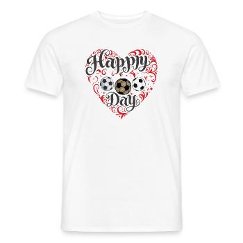 Football heart - Men's T-Shirt - white - Front - AI Model Male 178 dark (178cm)