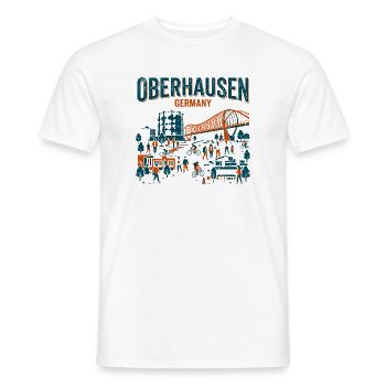 Oberhausen Germany Gasometer And Skybridge Skyline - Männer T-Shirt - Weiß - Vorne - AI Model Male 178 dark (178cm)