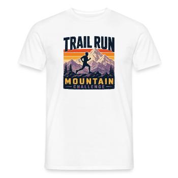 Course sur sentier - Défi de montagne - T-shirt homme - blanc - Devant - AI Model Male 178 dark (178cm)