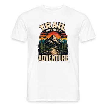 Aventure de course en sentier - T-shirt homme - blanc - Devant - AI Model Male 178 dark (178cm)
