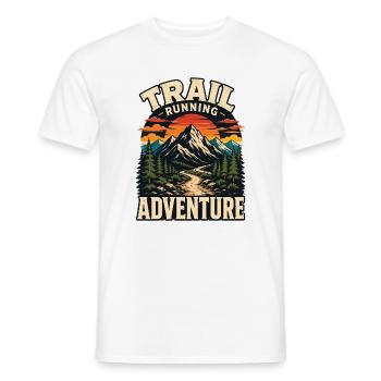 Aventure de course en sentier - T-shirt homme - blanc - Devant - AI Model Male 178 dark (178cm)