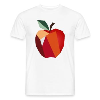 Geometrischer Apfel–Minimalistisches Frucht Design - Männer T-Shirt - Weiß - Vorne - AI Model Male 178 dark (178cm)