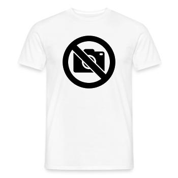 Fotografieren verboten, Keine Fotos - Männer T-Shirt - Weiß - Vorne - AI Model Male 178 dark (178cm)