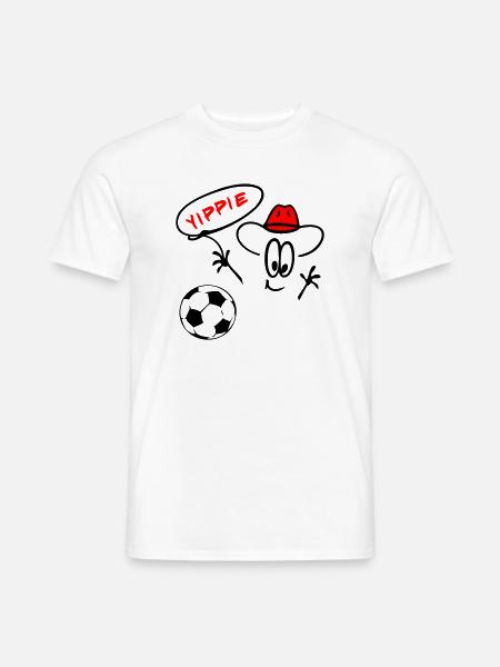 Cowboy Fußball - Männer T-Shirt - Weiß