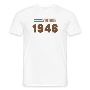 80 Years 1946 Handwritten Script T-Shirt - Men's T-Shirt - white - Front - AI Model Male 178 dark (178cm)