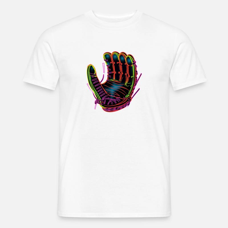 Baseball Handschuh Synthwave - Männer T-Shirt - Weiß