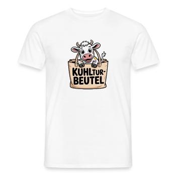  KUHLtur Beutel Lustige Kuh Cartoon Kulturbeutel - Männer T-Shirt - Weiß - Vorne - AI Model Male 178 dark (178cm)
