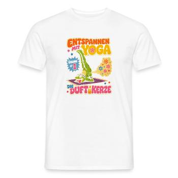 Entspannen mit Yoga Duftkerze - Männer T-Shirt - Weiß - Vorne - AI Model Male 178 dark (178cm)