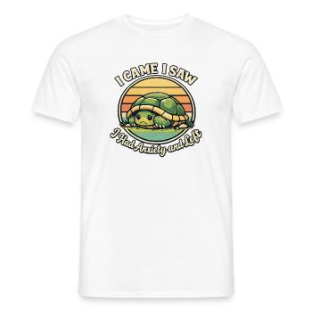 I came saw left scared turtle - Men's T-Shirt - white - Front - AI Model Male 178 dark (178cm)