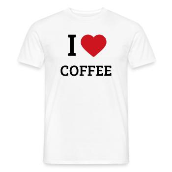 I Love Coffee Spruch – Lustiges Kaffee T-Shirt - Männer T-Shirt - Weiß - Vorne - AI Model Male 178 dark (178cm)