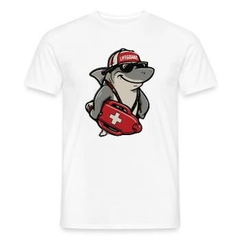 Requin sauveteur avec trousse de premiers secours - T-shirt homme - blanc - Devant - AI Model Male 178 dark (178cm)