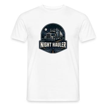 TRANSPORTEUR DE NUIT Chauffeur de camion Conduite de nuit - T-shirt homme - blanc - Devant - AI Model Male 178 dark (178cm)