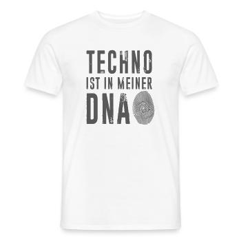 Techno in meiner DNA Festival Party - Männer T-Shirt - Weiß - Vorne - AI Model Male 178 dark (178cm)