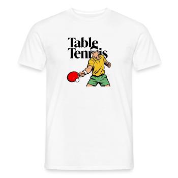 Tennis de table - T-shirt homme - blanc - Devant - AI Model Male 178 dark (178cm)