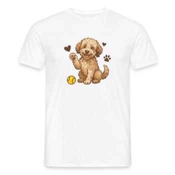 Doodle Brown - Kuschelhund Welpen - Männer T-Shirt - Weiß - Vorne - AI Model Male 178 dark (178cm)
