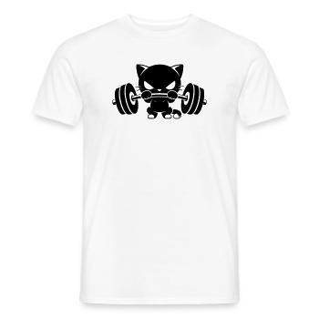 Motif de la musculation de chat fort - T-shirt homme - blanc - Devant - AI Model Male 178 dark (178cm)
