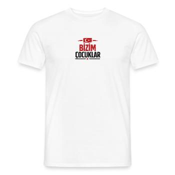 UnsereKinder Türkflagge Logo bizim cocuklar - Männer T-Shirt - Weiß - Vorne - AI Model Male 178 dark (178cm)
