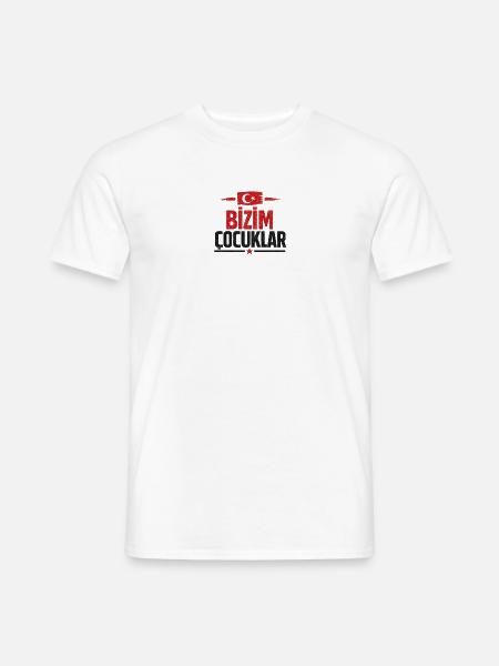UnsereKinder Türkflagge Logo bizim cocuklar - Männer T-Shirt - Weiß