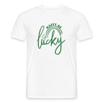 Lucky Script Shamrock Rainbow - Men's T-Shirt - white - Front - AI Model Male 178 dark (178cm)