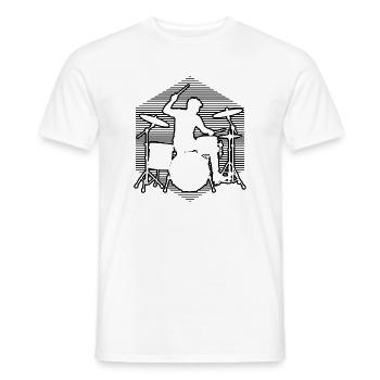 Idée cadeau pour le batteur avec des jeux de batterie - T-shirt homme - blanc - Devant - AI Model Male 178 dark (178cm)