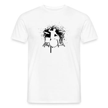 Gift idea for the percussionist with drumming - Men's T-Shirt - white - Front - AI Model Male 178 dark (178cm)
