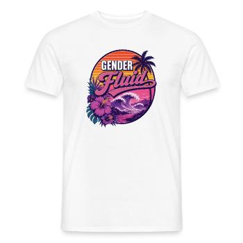 Pride Month LGBTQ -  Gender Fluid - Men's T-Shirt - white - Front - AI Model Male 178 dark (178cm)