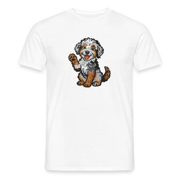 Doodle Merle - Kuschelhund Welpen - Männer T-Shirt - Weiß - Vorne - AI Model Male 178 dark (178cm)