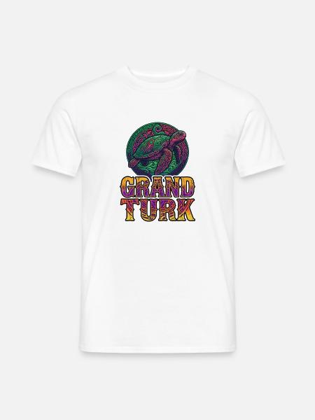 Bunte Schildkröte Grand Turk - Männer T-Shirt - Weiß