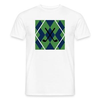  Golfschläger Argyle Muster Golfsport Herrenausflu - Männer T-Shirt - Weiß - Vorne - AI Model Male 178 dark (178cm)
