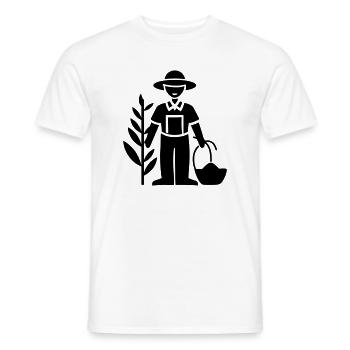 Fermier Bauer - T-shirt homme - blanc - Devant - AI Model Male 178 dark (178cm)