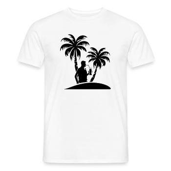 Palmiers pour fête de vacanciers - T-shirt homme - blanc - Devant - AI Model Male 178 dark (178cm)
