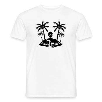 Booze Holiday Party Palm Trees - Men's T-Shirt - white - Front - AI Model Male 178 dark (178cm)