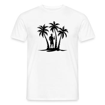 Palmiers pour fête de vacanciers - T-shirt homme - blanc - Devant - AI Model Male 178 dark (178cm)