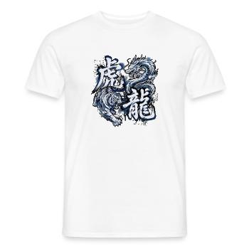 Tiger Drache Harmonie - Männer T-Shirt - Weiß - Vorne - AI Model Male 178 dark (178cm)