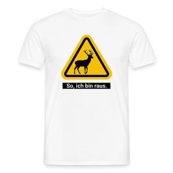 So, ich bin raus. Ab in den Wald - Männer T-Shirt - Weiß - Vorne - AI Model Male 178 dark (178cm)