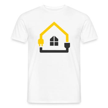 Electrician House Socket Smart Home - Men's T-Shirt - white - Front - AI Model Male 178 dark (178cm)