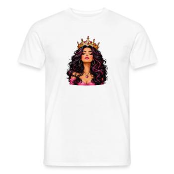 Reine avec couronne et bijoux - T-shirt homme - blanc - Devant - AI Model Male 178 dark (178cm)
