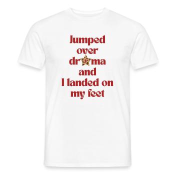 Jumped Over Drama Retro Typography Sarcastic Quote - Men's T-Shirt - white - Front - AI Model Male 178 dark (178cm)