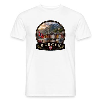 Norwegen Bergen Fjorde Urlaub Skandinavien Reisen - Männer T-Shirt - Weiß - Vorne - AI Model Male 178 dark (178cm)