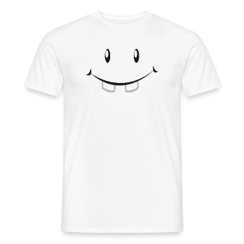 Sourire noir et blanc avec des dents - T-shirt homme - blanc - Devant - AI Model Male 178 dark (178cm)