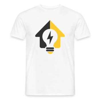 Elektro Haus Glühbirne Logo - Männer T-Shirt - Weiß - Vorne - AI Model Male 178 dark (178cm)