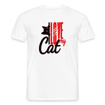I love my cat - Katzenliebe - Men's T-Shirt - white - Front - AI Model Male 178 dark (178cm)
