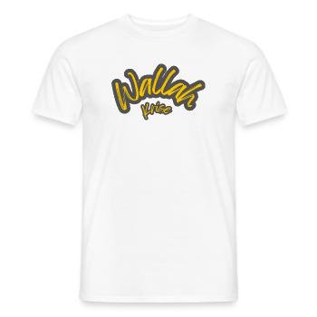 Wallah Crisis Lettering Neon Yellow - Men's T-Shirt - white - Front - AI Model Male 178 dark (178cm)